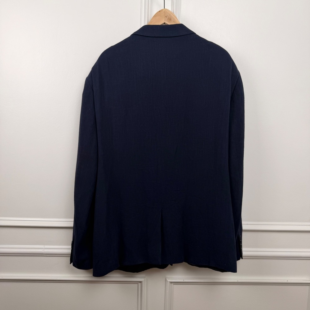 Paul Jones Mens Navy Blue Linen Blend 2-Button Blazer Jacket 2XL PJ0044-1 - Picture 2 of 7